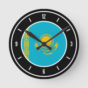 Kazakhstan Flag Elegant Round Clock