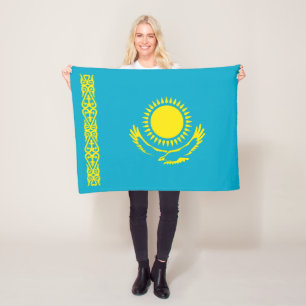 Kazakhstan Flag Fleece Blanket