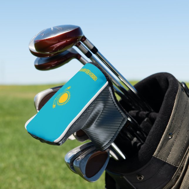 Kazakhstan flag golf head cover (In Situ)