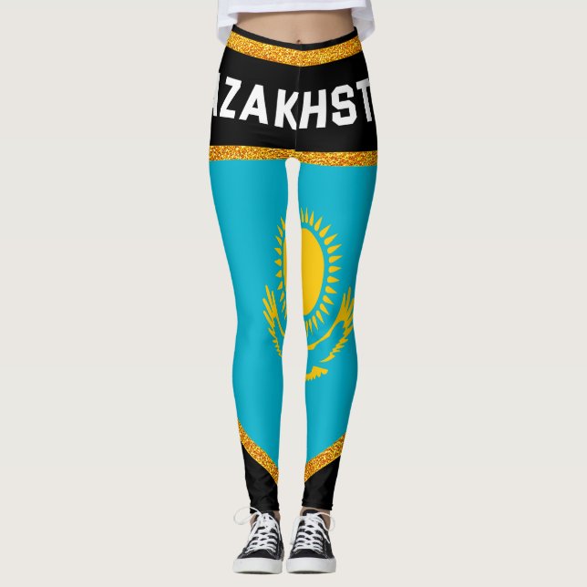Kazakhstan Flag Leggings (Front)