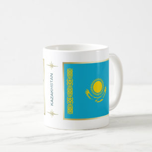 Kazakhstan Flag + Map Mug