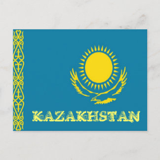Kazakhstan flag postcard