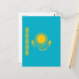 Kazakhstan flag postcard