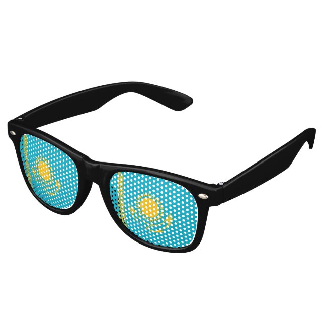 Kazakhstan flag retro sunglasses (Angled)
