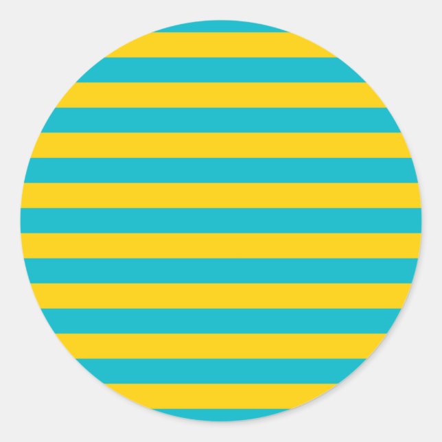 Kazakhstan flag stripes classic round sticker (Front)