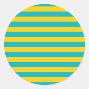 Kazakhstan flag stripes classic round sticker