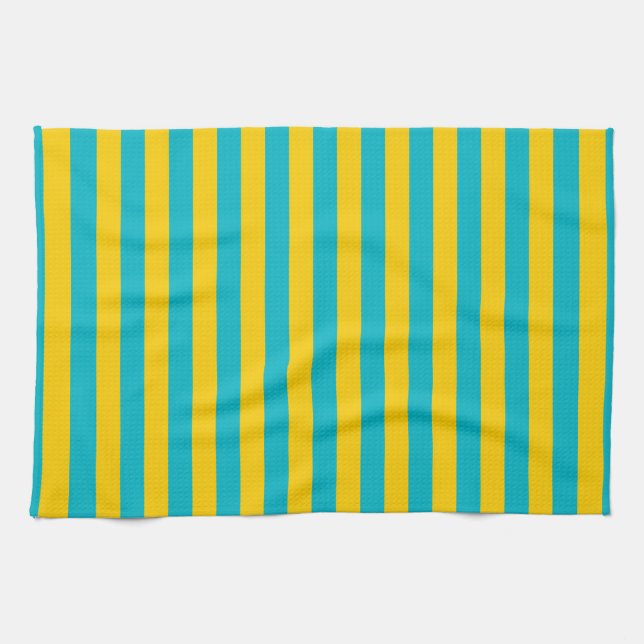 Kazakhstan flag stripes italy symbol lines pattern tea towel (Horizontal)