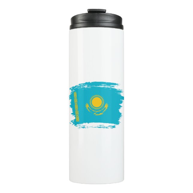 Kazakhstan flag thermal tumbler (Front)