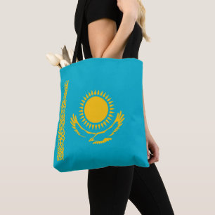 Kazakhstan flag tote bag