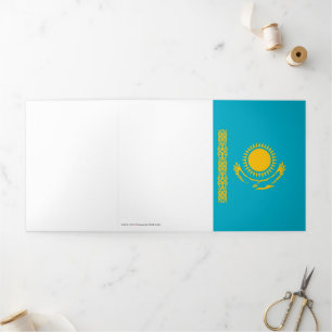 Kazakhstan flag Tri-Fold card