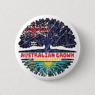 Kazakhstan Kazakh Australian Australia Tree Roots 6 Cm Round Badge