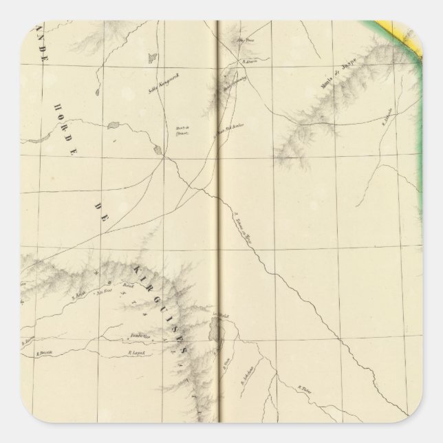 Kazakhstan, Kyrgyzstan Square Sticker (Front)