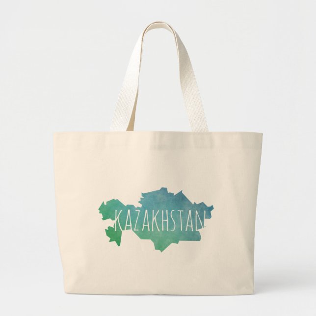 Kazakhstan Large Tote Bag (Front)