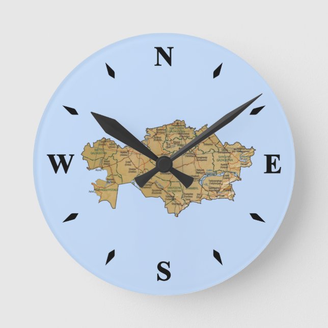 Kazakhstan Map Clock (Front)