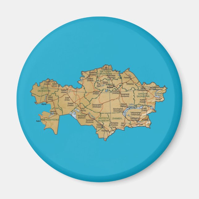 Kazakhstan Map Magnet (Front)