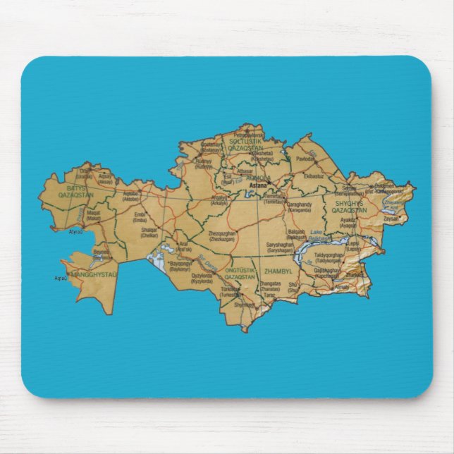 Kazakhstan Map Mousepad (Front)
