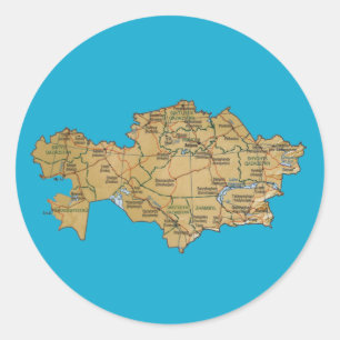 Kazakhstan Map Sticker