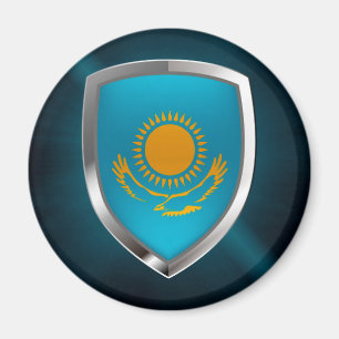 Kazakhstan Metallic Emblem Magnet