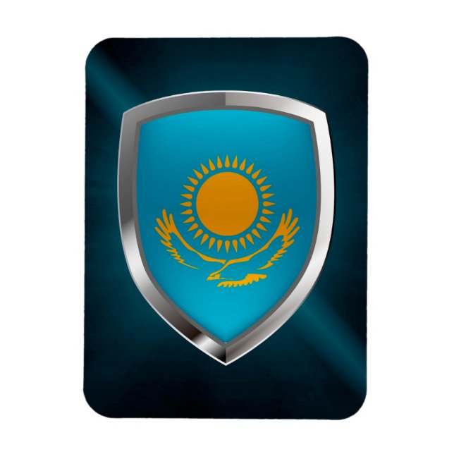 Kazakhstan Metallic Emblem Magnet (Vertical)