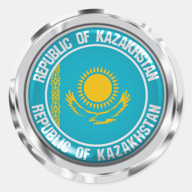 Kazakhstan Round Emblem Classic Round Sticker (Front)