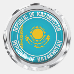 Kazakhstan Round Emblem Classic Round Sticker