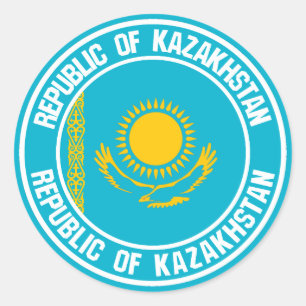 Kazakhstan Round Emblem Classic Round Sticker