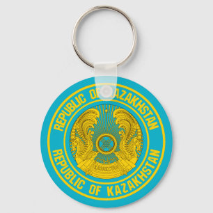 Kazakhstan Round Emblem Key Ring