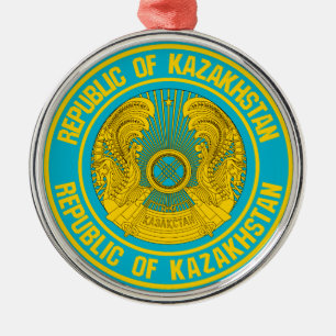 Kazakhstan Round Emblem Metal Ornament