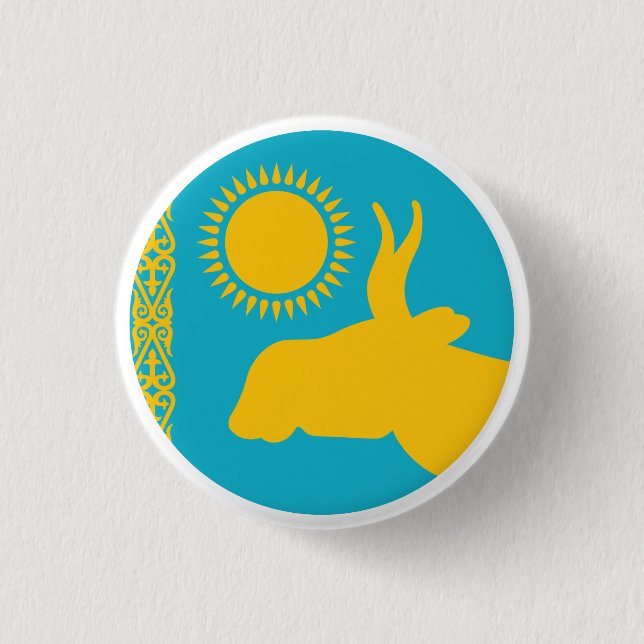 Kazakhstan Saiga antelope Kazakh National Animal 3 Cm Round Badge (Front)