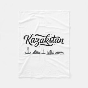 Kazakhstan Skyline Travel Vacation Outfits  Fleece Blanket