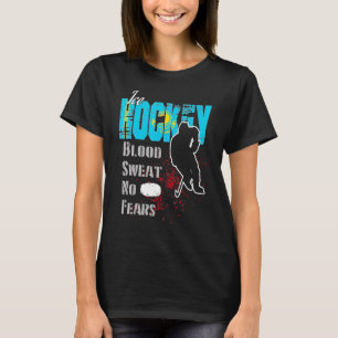 Kazakhstan Supporter Blood Sweat No Fears Ice Hock T-Shirt