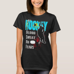 Kazakhstan Supporter Blood Sweat No Fears Ice Hock T-Shirt