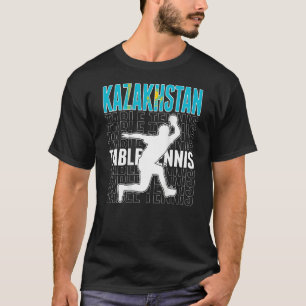Kazakhstan Table Tennis Fans   Kazakhstani Flag Pi T-Shirt