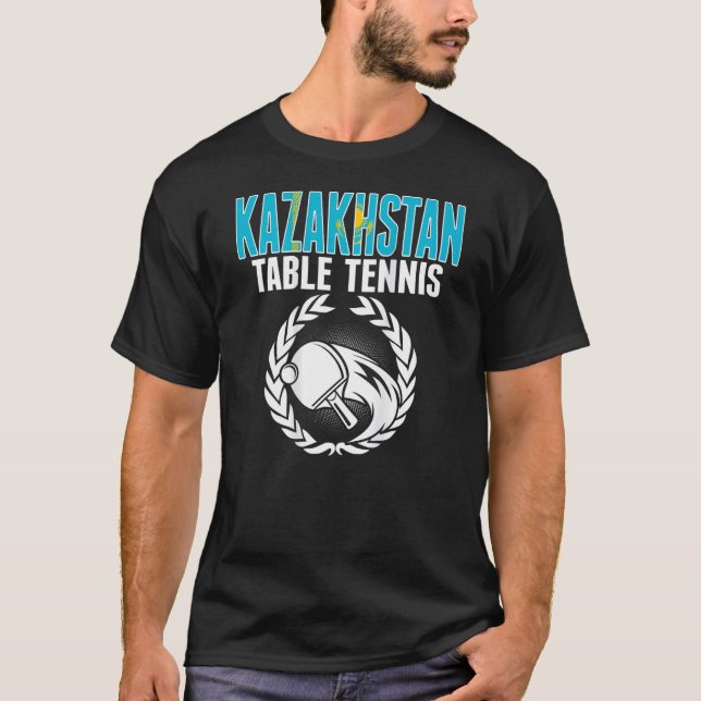 Kazakhstan Table Tennis Fans   Kazakhstani Flag Pi T-Shirt (Front)