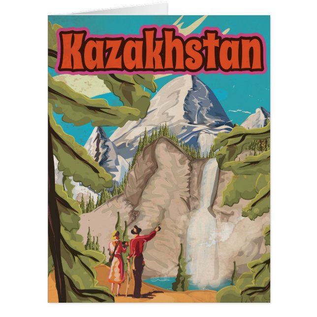 Kazakhstan Vintage Travel Poster (Front)