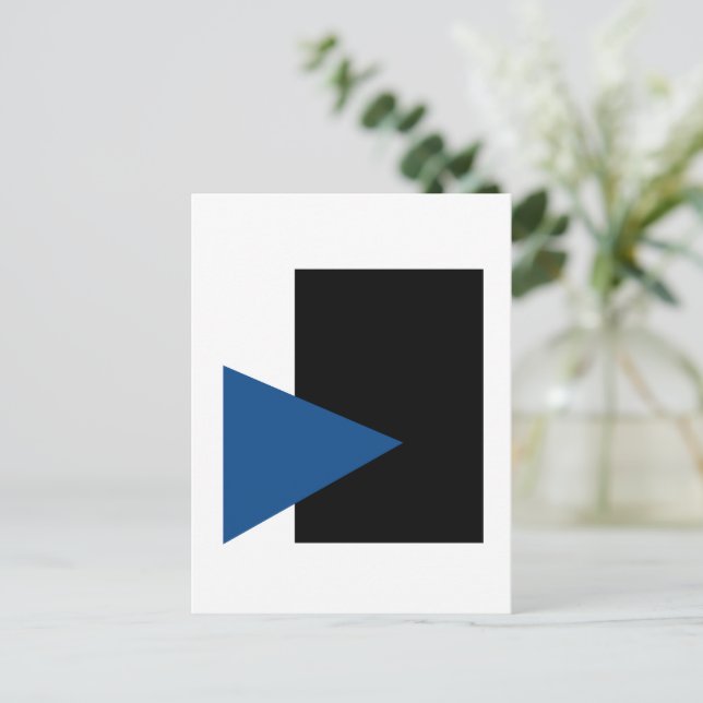 Kazimir Malevich Blue Triangle And Black Rectangle Postcard (Standing Front)