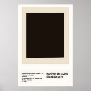 Kazimir Malevich Exhibition Black Square 1915 Poster