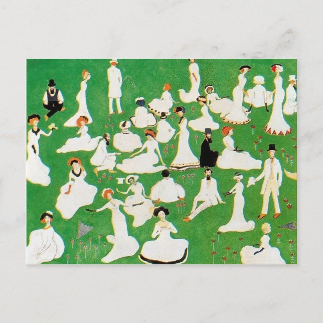 Kazimir Malevich- Rest. Society in Top Hats Postcard (Front)
