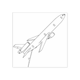 KC-10 Extender Refueling Line Drawing Boom Down Rubber Stamp