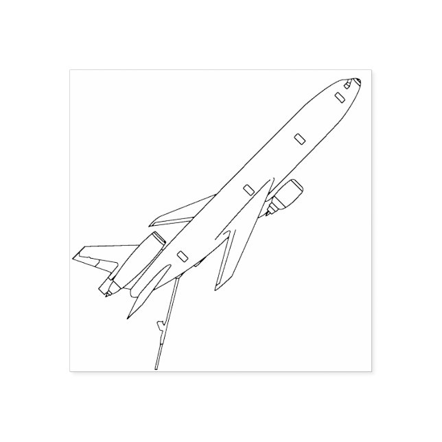 KC-10 Extender Refueling Line Drawing Boom Down Rubber Stamp (Imprint)