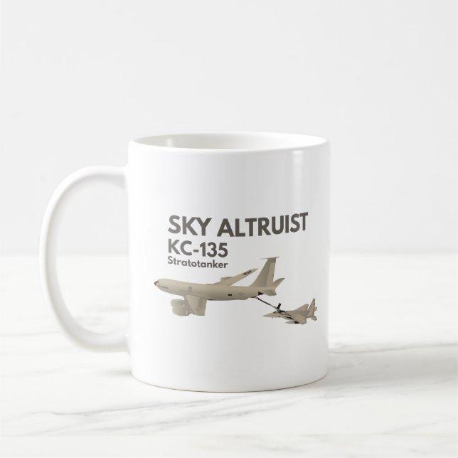 KC-135 Aeroplane Refueling F-15 Coffee Mug (Left)