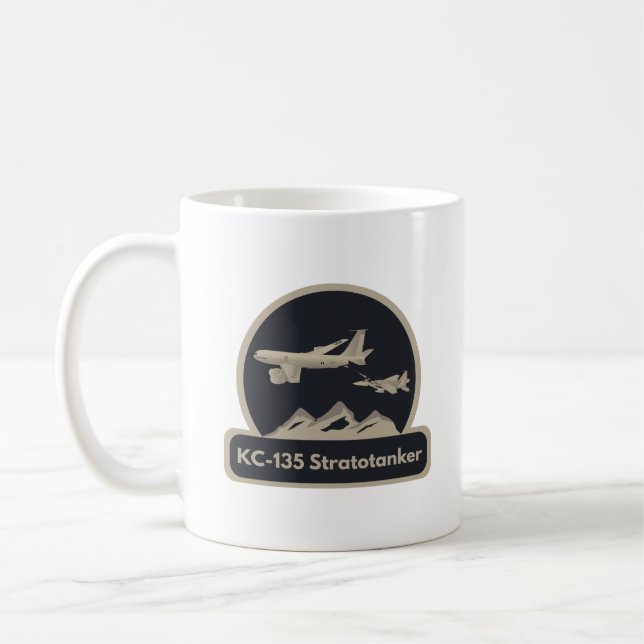 KC-135 Airplane Refueling F-15 Coffee Mug (Left)