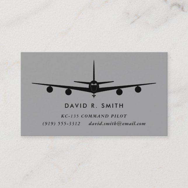 KC-135 Stratotanker Pilot with matching pattern Business Card (Front)