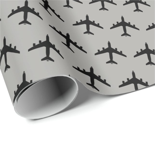 KC-135 Stratotanker Silhouette Pattern Wrapping Paper (Roll Corner)