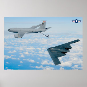 KC-135R STRATOTANKER REFUELLING B-2 SPIRIT POSTER