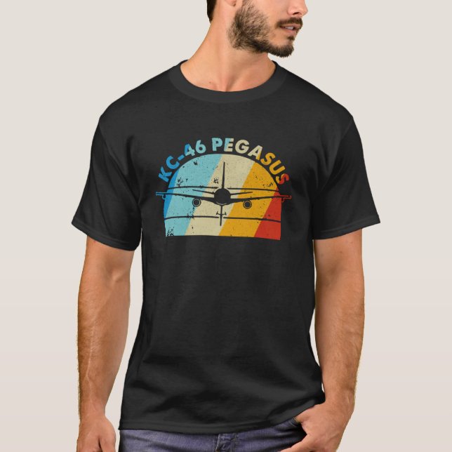 KC 46 Pegasus Sunset Air Refueling Airplane T-Shirt (Front)