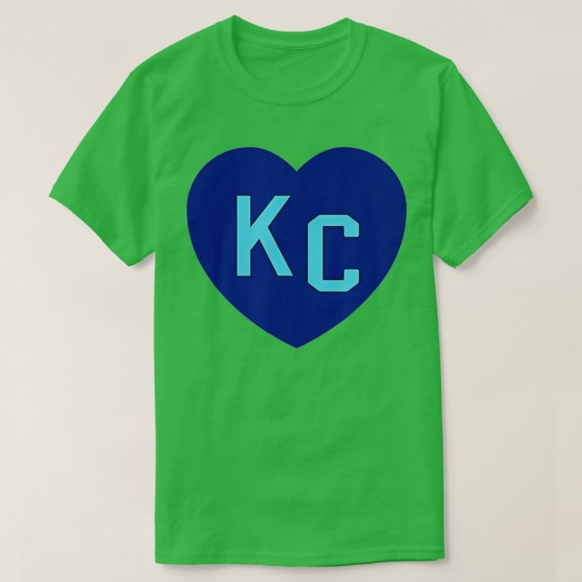 KC Heart KC (Kansas City) KC Love KC Powder Blue K T-Shirt (Design Front)