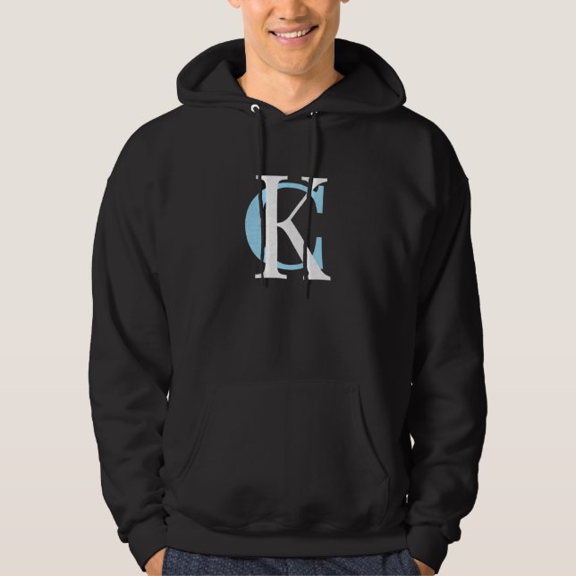Kc Royal Blue & Baby Blue Kansas City Letters Kc I Hoodie (Front)