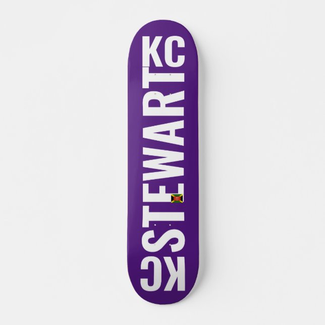 KC STEWART Skateboard, 7¾" Deck Skateboard (Front)