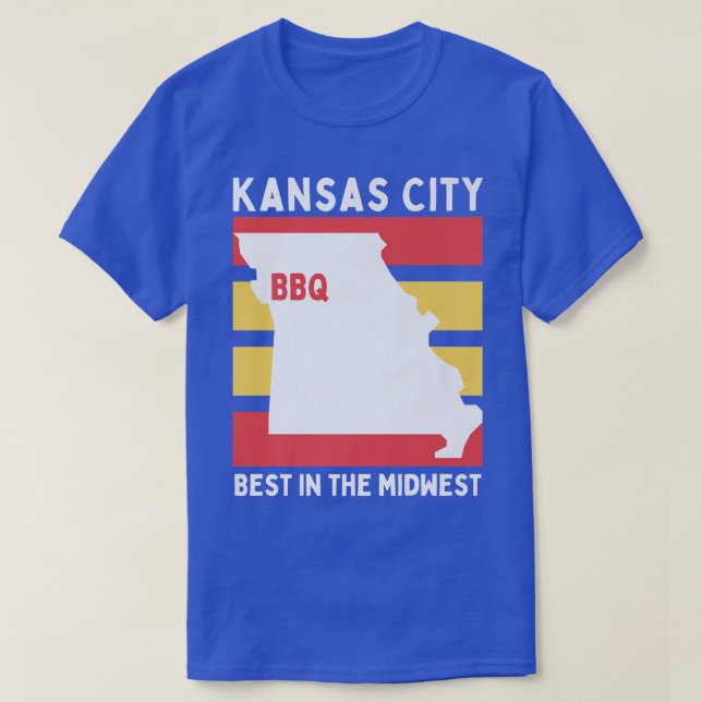 KCMO, Midwest BBQ Cows Cattle Chicken Pigs Barbecu T-Shirt (Design Front)